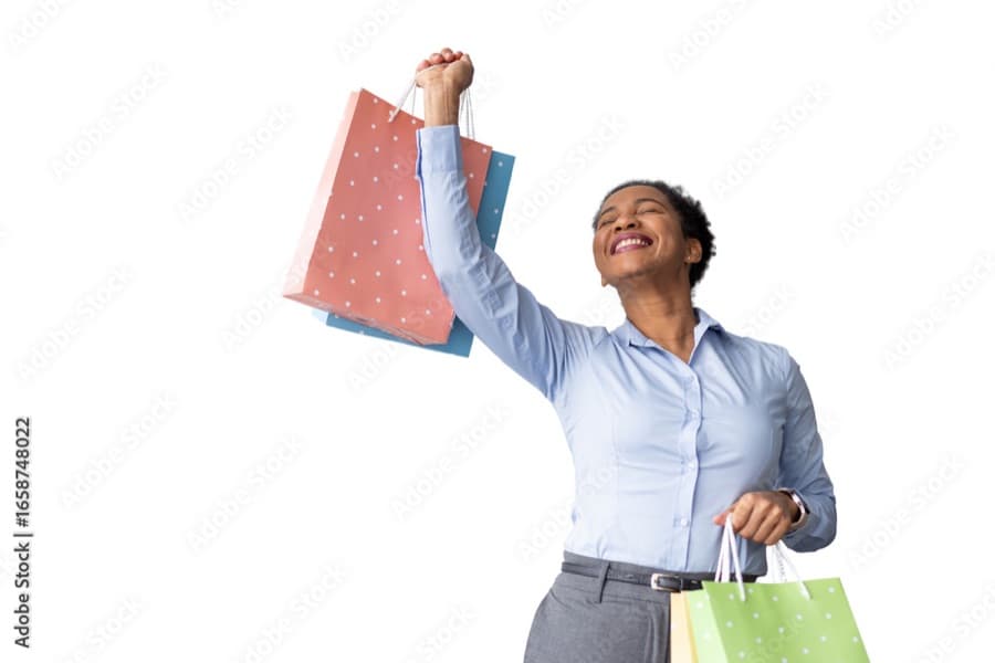 Customer with shopping bags